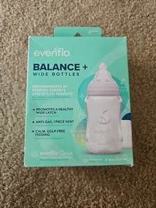 Evenflo Balance Plus 2-Pack Wide Neck Bottles White, 9oz- NEW - Picture 1 of 5