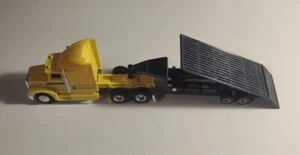 Ertl John Deere Yellow Truck Semi 18 Wheeler Truck w/ Black Trailer Collectible - Picture 1 of 7