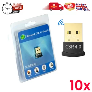 Mini USB Wireless Bluetooth Adapter Dongle CSR V4.0 For Windows 7/8/10 Laptop PC - Afbeelding 1 van 10