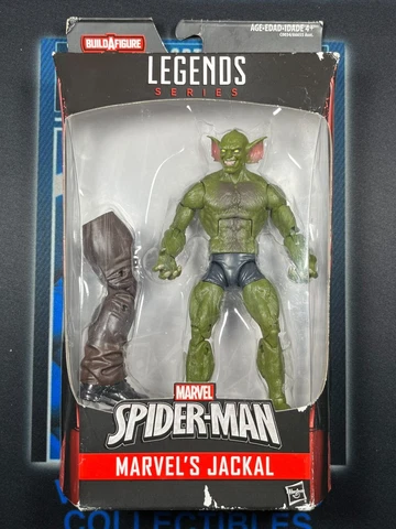 Marvel Legends Hasbro Sandman BAF Series Spider-man THE JACKAL 6"  Damaged Box Cover