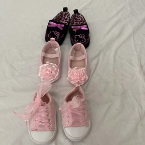 Bundle Of 3 Pink, black Shoes for Babies 3 to 6 months - Picture 1 of 8