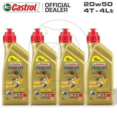 4LT OLIO MOTORE LUBRIFICANTE MINERALE CASTROL POWER 1 4T 20W50 PER MOTO CUSTOM