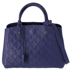Louis Vuitton Montaigne MM Monogram Empreinte Handbag M41309 Iris Blue - Picture 1 of 8
