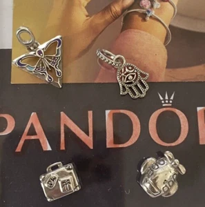 Pandora 4 Charms jewelry lot Argent 925 NEUF/6010V20 - Foto 1 di 9
