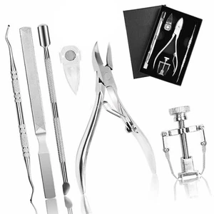 New Professional Ingrown Toenail Set Tools Kit Nail Treatment Foot Hands 6 Pcs - Picture 1 of 14