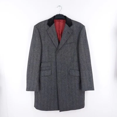 Gabardina larga M&S x Moon Tweed para hombre talla M 38-40" gris espiga 100 % lana Foto 1 de 4