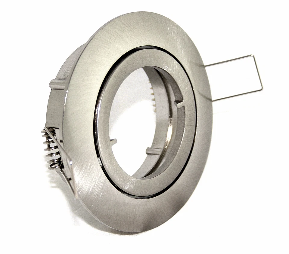 8 X SMD LED Einbaustrahler Bajo 230v Edelstahl-gebürstet 60er SMD LED mit Schutzglas/warmweiss