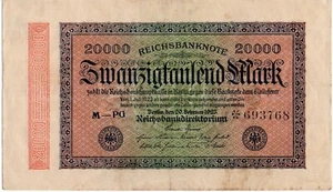 20.000 Reichsmark Februar 1923 M-PG *693768 Inflationsgeld - Bild 1 von 4