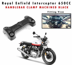 Royal Enfield "HANDLEBAR CLAMP MACHINED" BLACK For Interceptor 650 - Picture 1 of 6