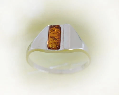 Bernstein Ring Silber 925 Bernstein braun Ø 19 - 24 mm echt Sterlingsilber br173 - Bild 1 von 1