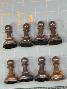 (B16) VINTAGE CAVALIER CHESS TOURNAMENT EDITION Weighted Pieces - 8 Brown Pawns - Picture 1 of 5