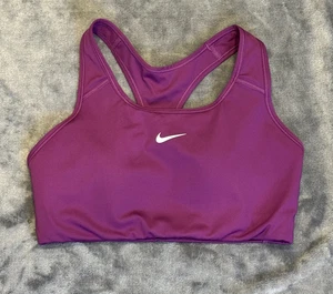 Nike Dri-FIT Sports Bra Medium Purple Racerback Removable Pads Athletic M Womens - Picture 1 of 7