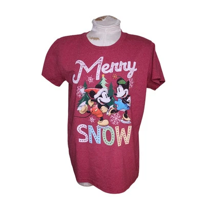 Camiseta de fiesta Disney para mujer Mickey & Minnie "Merry Snow" talla grande Foto 1 de 4