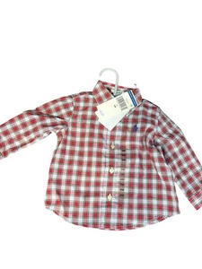 Camicia Ralph Lauren nuova ragazzo con bottoni a quadri manica lunga 6 mesi  - Foto 1 di 4
