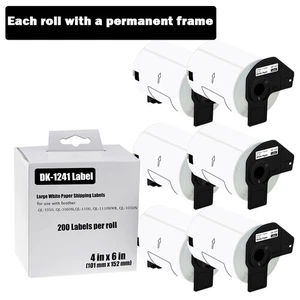 6 ROLLEN Versand DK-1241 Etikett 4 Zoll x 6 Zoll kompatibel für Brother QL-1050N QL-1060N - Bild 1 von 24