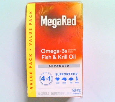 MegaRed Schiff 4 in 1 500mg Omega 3 Fish Oil - 80 Softgels 02/27 - Image 1 of 2