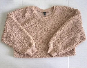 Wild Fable Women’s Tan Faux Fur Crop Top Sweater XL NWT - Picture 1 of 11