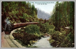 Sacramento Canon Shasta Route California CA Train DB c1910 Vintage UNP Postcard - Picture 1 of 2