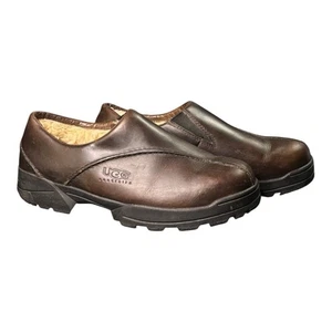 UGG Australia Lammfell gefütterte Halbschuhe dunkelbraun Leder Slipper Herren Größe 11 - Bild 1 von 9