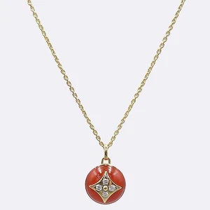 Louis Vuitton Q93789 AU750 18K yellow gold 4 dia blossom pendant necklace - Picture 1 of 4