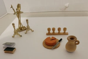 Vintage Puppenhaus Zubehör Messing Fieflace Geschirr And Iron Konvolut - Bild 1 von 7