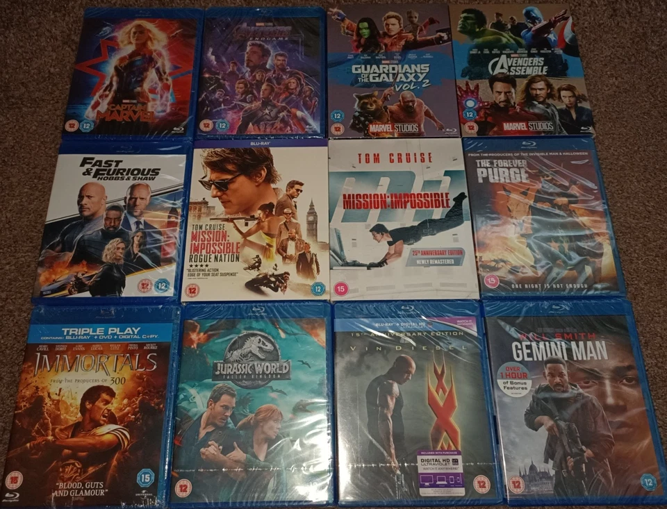 Blu Ray Bundle x 12 All Brand NEW & Sealed Action/Thriller Avengers Marvel - Image 1 of 1