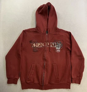 Vintage Split Skate Grunge Full Zip Hoodie Men’s Size Medium Red Y2K 90’s - Picture 1 of 10