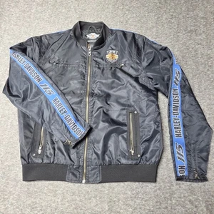 Harley-Davidson Bomberjacke Herren Große 115th Anniv Bestickt Schwarz Nylon - Bild 1 von 10