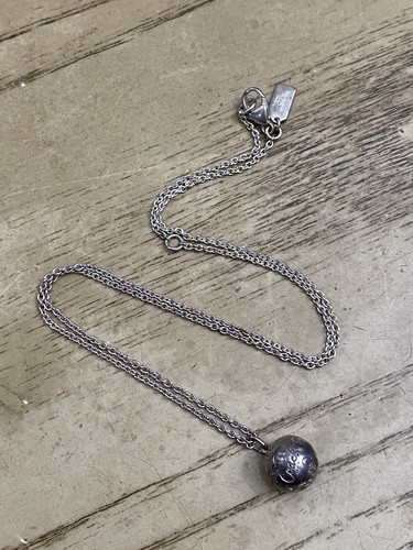 COACH Collana in argento sterling 925 con ciondolo sfera allenatore vintage firmato 18"