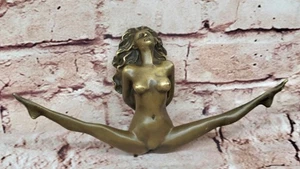 HANDGEMACHTES MÄDCHEN AKT BRONZE SKULPTUR STATUE KUNST FIGUR FIGUR HEISSGUSS VERKAUF - Bild 1 von 10