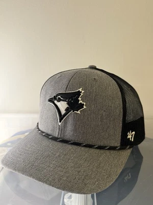 Toronto Blue Jays '47 MLB Baseball Hat - Adjustable Black & Grey - Image 1 of 3