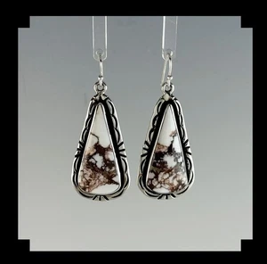 Handgefertigte Sterling und Wildpferd Magnesit Ohrringe - Bild 1 von 5