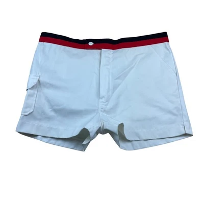 VTG Rod Laver Men's 3" Cargo Tennis Shorts White/Black/Red • Size 38 - Image 1 of 4