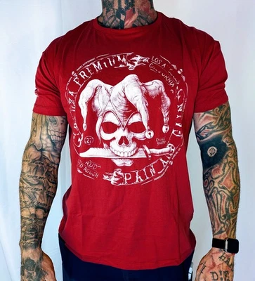 Yakuza Premium Herren T-shirt 3902 rot weiß Clown Totenkopf Angebot - Bild 1 von 2