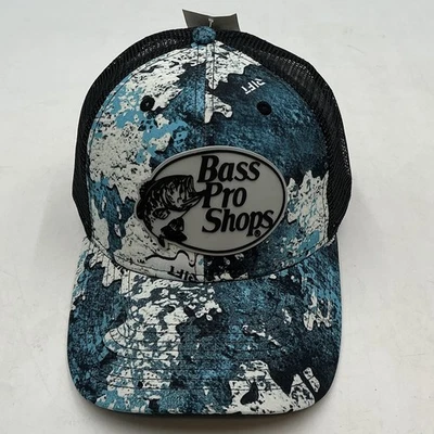 Bass Pro Shops OSFM Perfor/RFTCA Rift Blue Truckers Adjustable Cap Hat $30 - Image 1 of 4