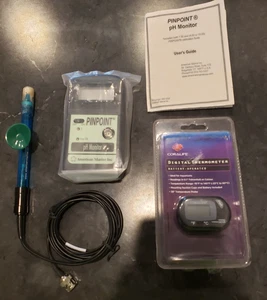 American Marine Pinpoint pH Monitor + probe and new digital thermometer - Picture 1 of 8