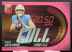 2025 Panini Donruss Elite Football Full Throttle Pink #20 Justin Herbert - Picture 1 of 2