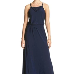 Neu mit Etikett Banana Republic Neckholder-Maxikleid ärmellos _ Größe: Small _ marineblau (109,99 $) - Bild 1 von 6