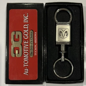 DODGE RAM Ring Chrome SILVER Aluminum Valet Keychain Au-Tomotive Gold Licensed - Picture 1 of 1