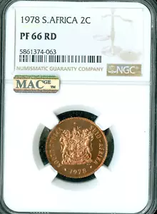 1978 SÜDAFRIKA 2 CENT NGC PF66 RD 2ND FINEST GRADE MAC SPOTLESS POP-1 * - Bild 1 von 2