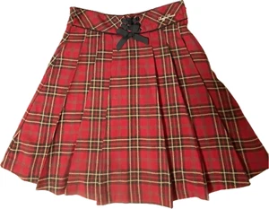 Mezzo Piano Skirt 160cm red checkprint flare silhouett Very Cute Girl! - Picture 1 of 11
