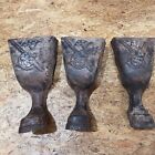 ANTIQUE Set of 3 Cast Iron Wood Burning PARLOR /COOK Stove Legs 8 3/4"mid 1800's