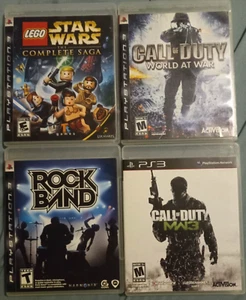 4 Black Label PlayStation 3 Games Call of Duty Lego Star Wars Rock Band - Picture 1 of 6