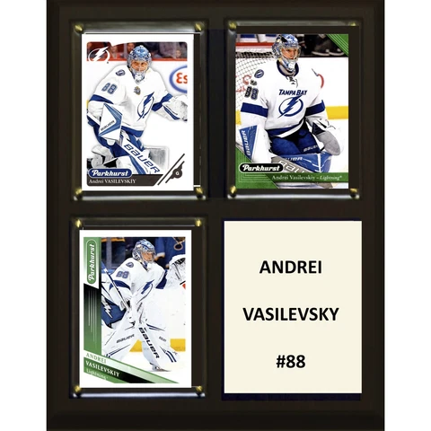 NHL 8"x10" Andrei Vasilevskiy Tampa Bay Lightning Three Card Plaque Cover