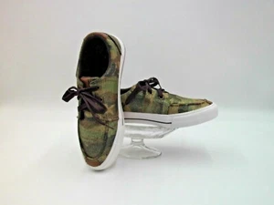 ROPER Womens Flat Shoe Canvas Green Camo Lace Up US Size 7.5 Preowned - Picture 1 of 12
