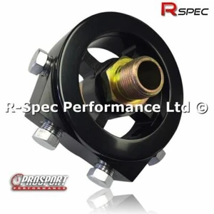 Black Sandwich Plate Adaptor Oil Temp / Pressure Gauge Sensor Mitsubishi Evo 1-9 - Picture 1 of 4