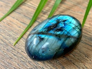 Piedra de palma labradorita preocupación labradorita jabón piedra espécimen piedra de chakra Reiki - Imagen 1 de 10