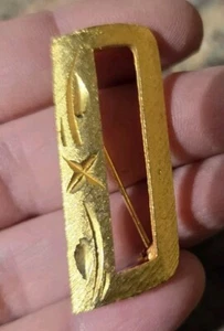 Brosche Anstecknadel goldfarben signiert Mamselle Anfangsbuchstabe D Monogramm Name Vintage - Bild 1 von 9