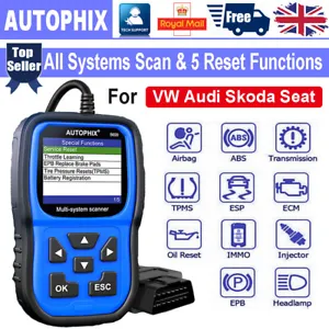 All Systems Diagnostic Tool OBD2 Scanner Battery Brake Oil Reset for VW Audi Car - Picture 1 of 12