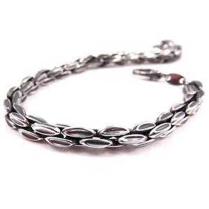 Bracciale Uomo Argento 925 Tecnica Fumè con Catena Braccialetto Ragazzo a Maglie - Imagen 1 de 7